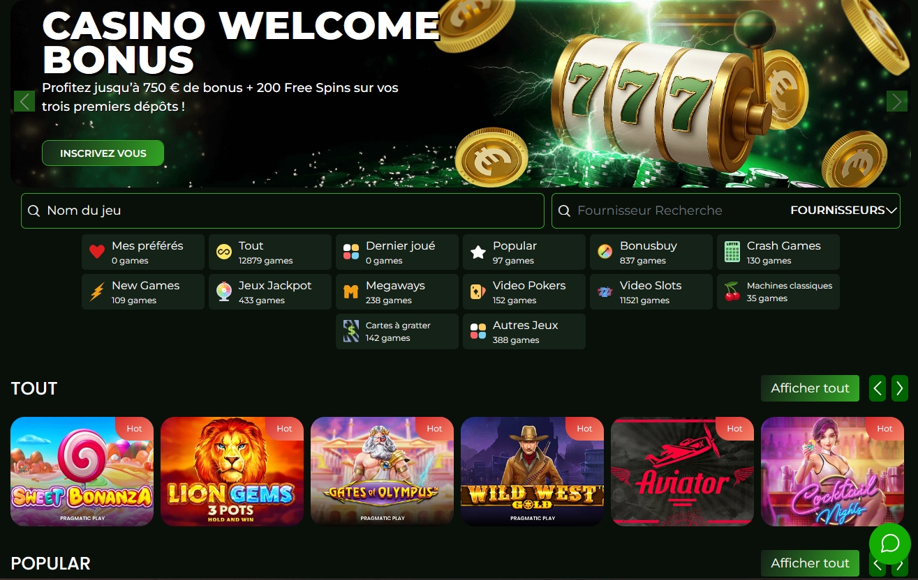 Types de jeux de casinos disponibles